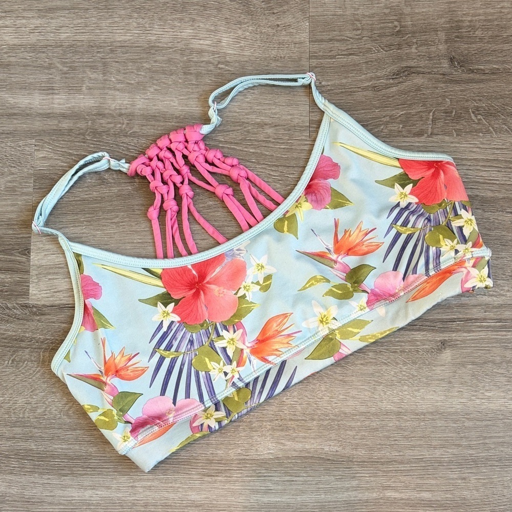 SO tropical print bikini top